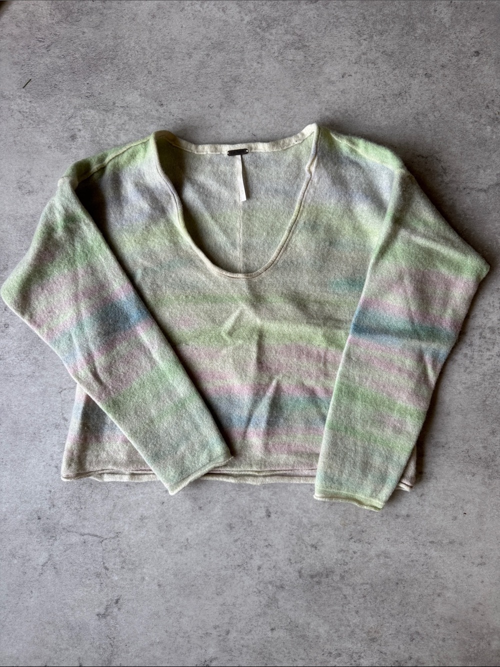 Free People cashmere Pastel Stripe Knit Sweater | Size M 🌈